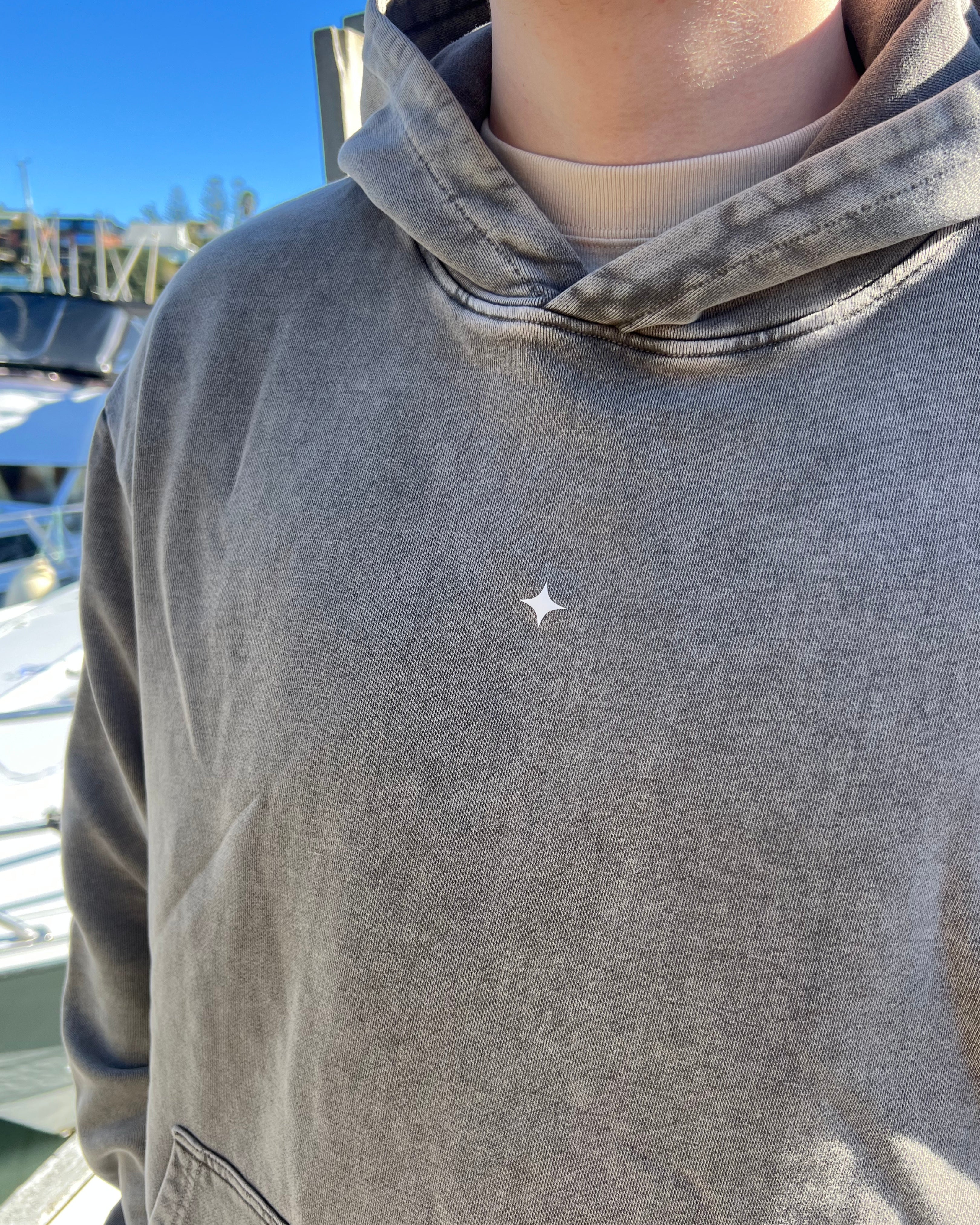 Sanity - White Stallion Washed Grey Hoodie